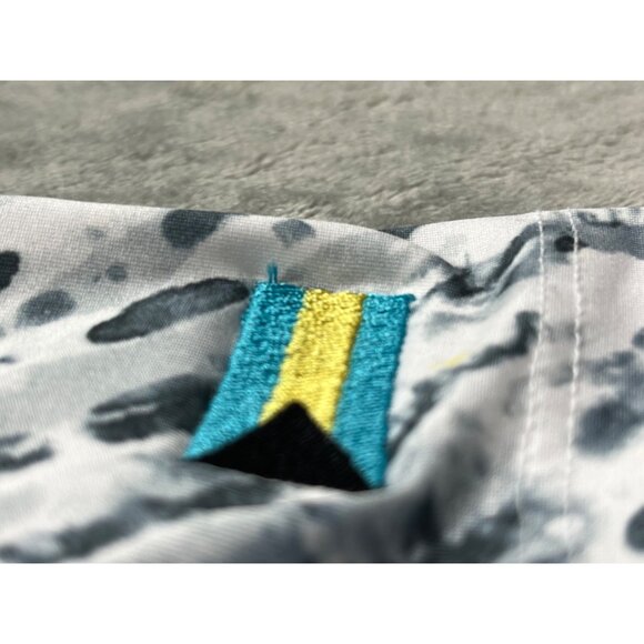 7Diamonds Mr. Blue Sky 4-Way Stretch Polo Mens Large NWD Pullover Bahamas Flag - Picture 9 of 13